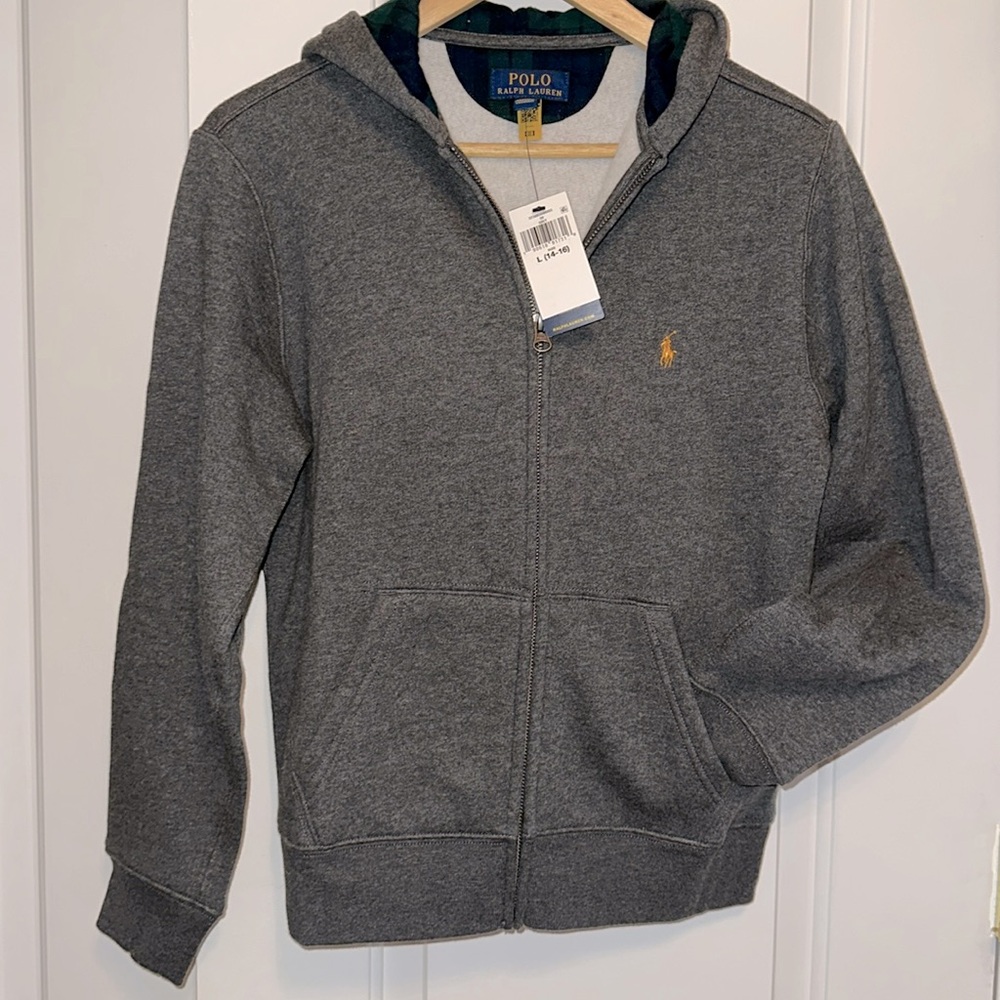 Polo Ralph Lauren grey hooded zip up - Picture 3 of 7